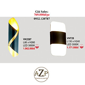 AZP - ĐÈN ỐP VÁCH / ĐÈN TRANG TRÍ / ĐÈN TREO TƯỜNG PHÒNG KHÁCH, PHÒNG NGỦ, NHÀ HÀNG, KHÁCH SẠN AZP-VNT28 / AZP-VK2287 phong cách đương đại, hàng nhập khẩu AZP