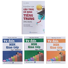 Combo Tuyển tập cấu trúc cố định tiếng Trung ứng dụng + Từ Điển HSK - Giao Tiếp Tập 1, 2, 3 (HSK 1-2-3-4-5-6)