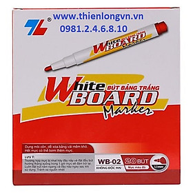 Hộp 20 cây bút lông bảng nhỏ Thiên Long WB-02 mực đỏ