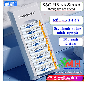 Mua Bộ sạc pin tiểu đa năng 8 cổng Doublepow K18 sạc thông minh  sạc siêu nhanh tự ngắt Sạc được pin AA & AAA  | Hàng Chính hãng