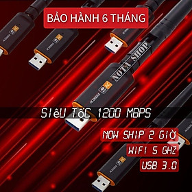 USB WIFI 5G 1200Mbps, Nâng cấp WiFi cho máy bàn laptop thu sóng 5Ghz dễ dàng, USB 3.0