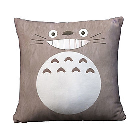 Gối vuông Totoro nâu mặt cười - GVMA224