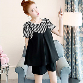 Bộ đồ bầu mặc nhà kẻ đen dễ thương