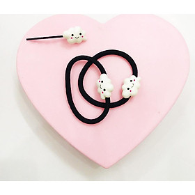 Bộ 3 ghim tóc thun cột tóc dây buộc tóc đám mây nữ tính