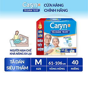 Tã Dán Siêu Thấm Caryn Gói Siêu Tiết Kiệm M40 (40 Miếng)