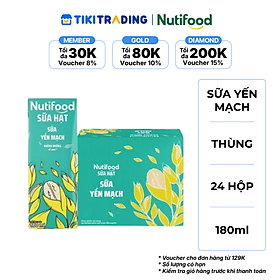Thùng 24 Hộp Sữa Yến Mạch Nutifood Sữa Hạt 180ml