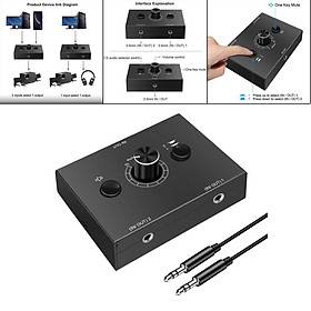 3.5mm Stereo Audio Switcher 1 in 2 Out 2 in 1 Out Signal Source Switcher Selector Splitter Box for Game Consoles Vcr VHS AV Receiver DVD