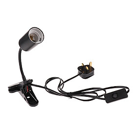E27 Reptile Heating Light UVA UVB Bulb Lamp Holder UK Plug Black