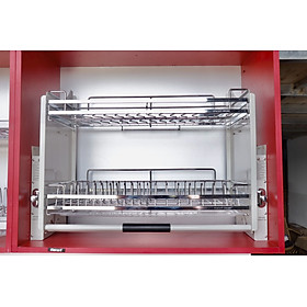 Mua {Hàng chính hãng} Giá bát đĩa di động nâng hạ Gerari chính hãng  chất liệu Inox bóng cao cấp