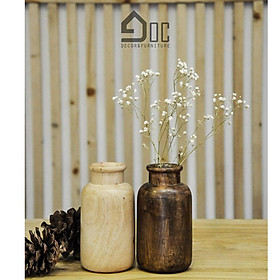 Lọ hoa gỗ đẹp, bình hoa bằng gỗ cắm hoa giả, hoa khô, hoa lụa Góc decor