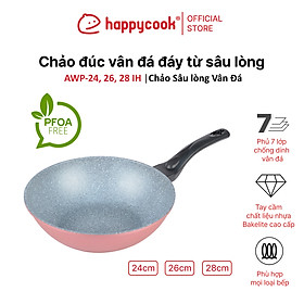 Chảo sâu vân đá đáy từ happy cook aura 24cm awp-24ih