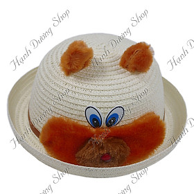 Nón đi biên hình gấu độc đáo cho trẻ em từ 1 - 2 tuổi, chất liệu cói bền chắc, thoáng mát khi đội - Hạnh Dương