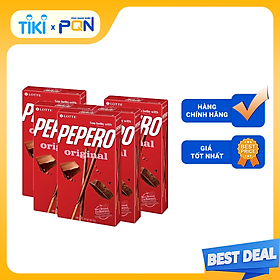 Combo 5 hộp bánh que Lotte Pepero giòn tan phủ Sô-cô-la
