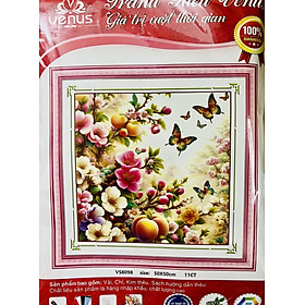 Mua Tranh thêu kín chữ thập Hoa và bướm vs8098  kích thước 50 x 50 cm