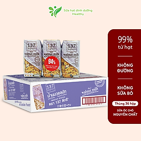 Thùng Sữa Hạt Óc Chó Nguyên Chất 137 DEGREES 180ml (Thùng 36 hộp)