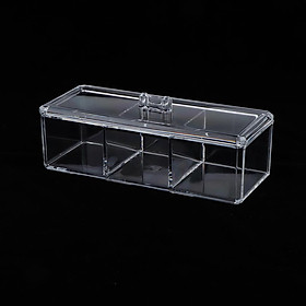 3 Compartments Clear Acrylic Storage Box Jewelry Beads Organizer Container