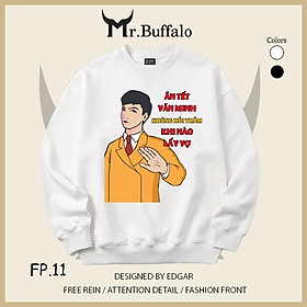Áo Sweater Ăn Tết Văn Minh size 40kg tới 100kg Mr.Buffalo - Trắng