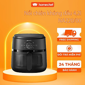 Mua Nồi chiên không dầu Philips 4.2L NA220  chiên đến 0.6kg thực phẩm  bảo hành 2 năm | Hàng chính hãng