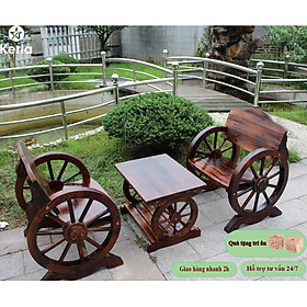 Mua Bộ bàn ghế gỗ phong cách châu âu thích hợp làm bàn làm việc bàn trà bàn café ban công sân vườn và ngoài trời làm nơi thư giãn