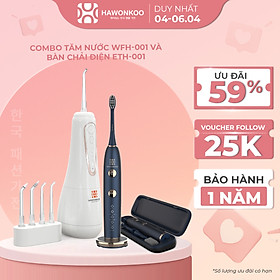 Combo Tăm Nước WFH-001 + Bàn Chải Điện ETH-001 HAWONKOO Hàng Chính Hãng - Thương Hiệu Hàn Quốc