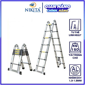 Hình ảnh Thang Nhôm Rút Đa Năng 3m2 NKT-AI32E - Hàng Chính Hãng NIKITA - Công Nghệ Tiên Tiến Nhật Bản - Tiêu Chuẩn Châu Âu