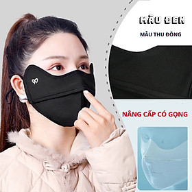 KHẨU TRANG MẶT NẠ CHE GÒ MÁ, CHỐNG TIA CỰC TÍM UPF50+ MÃU MỚI MÀU ĐEN