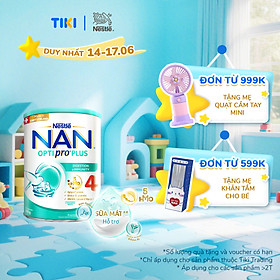 Sữa bột Nestlé NAN OPTIPRO PLUS 4 800g/lon với 5HMO Giúp tiêu hóa tốt + Tăng cường đề kháng - Bé 2-6 tuổi