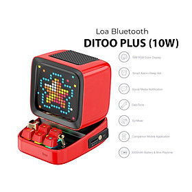 Hình ảnh Loa bluetooth Divoom Ditoo Plus 10W - Hình dáng máy tính cổ, màn hình LED 256 Full RGB, tích hợp nhiều tính năng trên app Divoom - HÀNG CHÍNH HÃNG