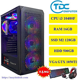 Case máy tính để bàn chơi game MAX PC CPU core i5 10400F, Ram 16GB,SSD M2 128GB, HDD 500GB Card 1050TI+ Qùa Tặng Khủng, Hàng Chính Hãng 