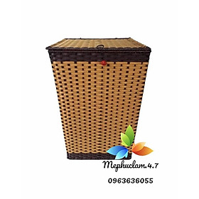 Mua Sọt nhựa giả mây đựng đồ trong khách sạn nhà nghỉ gia đình văn phòng ...có nắp đậy(đựng đồ dơ  hoa quả  bánh kẹo