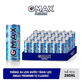 Lốc 24 Lon Nước Tăng Lực Gmax Premium vị Classic (250ml x 24)