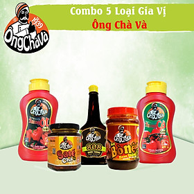 Combo 5 Loại Gia Vị Ông Chà Và (Tương ớt + Tương cà Gold 290gr, Nước tương 808 - 200ml, Số bò né 220gr, Sa tế Chà 90gr)