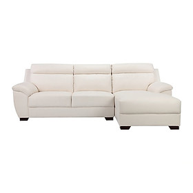 Sofa Da Chữ L Juno Symphony 267 x 160 x 90 cm (Trắng)