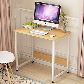 Mua Bàn làm việc kiểu Hàn S-Table tặng kèm tua vít chân sắt sơn tĩnh điện vô cùng chắc chắn  mặt bàn kích thước lớn - Trắng - Vàng Cam