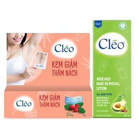 Bộ Đôi Kem hỗ trợ điều trị Thâm Nách Cléo 35g và Lotion Tẩy lông Cléo 90ml