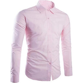 Áo sơ mi nam dài tay màu hống phần vải cotton oxford