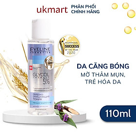 Toner Eveline 5% Glycolic Acid Glycol Therapy Cho Da Căng Bóng Mịn Màng Mờ