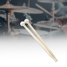 2x Maple Wood Felt Drum Sticks Wood Tip for Acoustic Drums Accessories