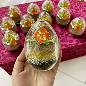 Mua Trứng Phong Thủy Đá Vụn Ngũ Sắc - Cao 8cm  Đường Kính 6.5cm