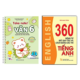 sách - combo 2c TAKE NOTE! Văn 6 (CÓ lò xo) và 360 động từ bất quy tắc (ko màu)