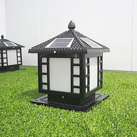Đèn trụ cột năng lượng mặt trời thiết kế đơn giản, tinh tế phù hợp để ngoài trời, sân vườn HT757