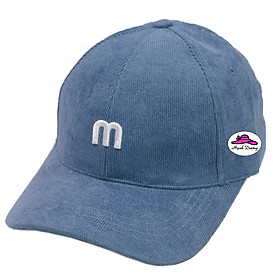 Mũ lưỡi trai chữ M vải nhugn tăm gân nổi đẹp mắt, có đuôi khóa điều chỉnh size - Hạnh Dương