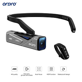 ORDRO EP7 Head Wearable 4K 60fps Video Camera First Person View Hands-Free Camcorder APP Control Autofocus Built-in