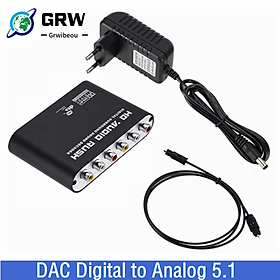 Grwibeou AC3 Audio Digital sang Analog 5.1 Kênh STEREO Converter DAC Optical SPDIF Coun