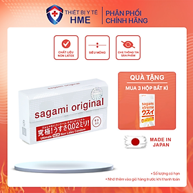 Bao cao su Sagami Original 0.02 cao cấp siêu mỏng (Hộp 6 chiếc)