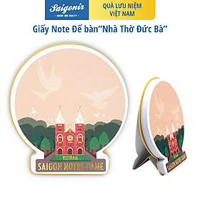 Giấy Note Ghi Chú MemoNote Saigonir Hình Ảnh Địa Danh Việt Nam Nhà Thờ Đức Bà Thành phố Hồ Chí Minh Chất Liệu Giấy Tốt Dày 50 Tờ In Nhũ Vàng Đẳng Cấp Kích Thước 7.3*8.1cm Phù Hợp Làm Quà Lưu Niệm Cho Người Nước Ngoài
