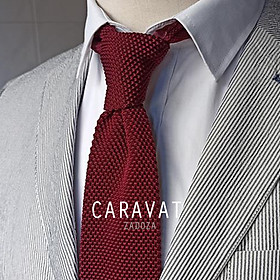 Caravat cà vạt len nam bản nhỏ 6cm phụ kiện cho phái mạnh mặc suit, vest, đi họp dự tiệc