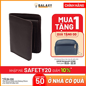 Ví Nam Bóp Nam Đứng Da Bò Thật Có Khe SIM Galaxy Store GVN05 (Nâu)