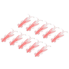 10pcs Soft Worm Lures Artificial Shrimp Fishing Baits Minnow Bait Jig Head Bionic Lure 2.4inch