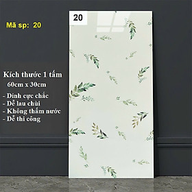 Bộ 10 Tấm Xốp Dán Tường 3D PVC Lá Xanh 60x30cm Keo Sẵn Dày 2,5mm Cao Cấp, Sang trọng